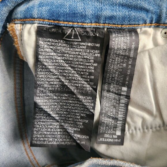 Zara Faux Pearl Embellished Skinny Jeans Size 4 Low Rise Ribbon Distressed Crop - Picture 13 of 13